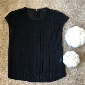 Madewell Polka Dot Pleated Blouse